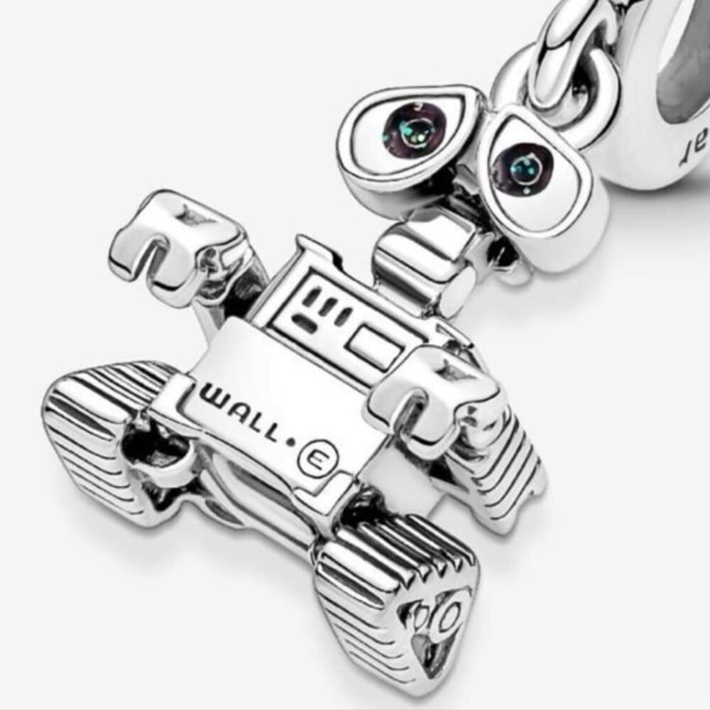 2 NWOT Wall-E & Eva Pixar x Pandora FIT Silver Charms - Picture 10 of 12
